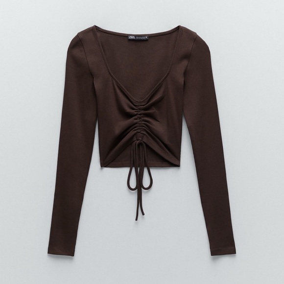 Zara Tops - Zara Ruched Ribbed Top
